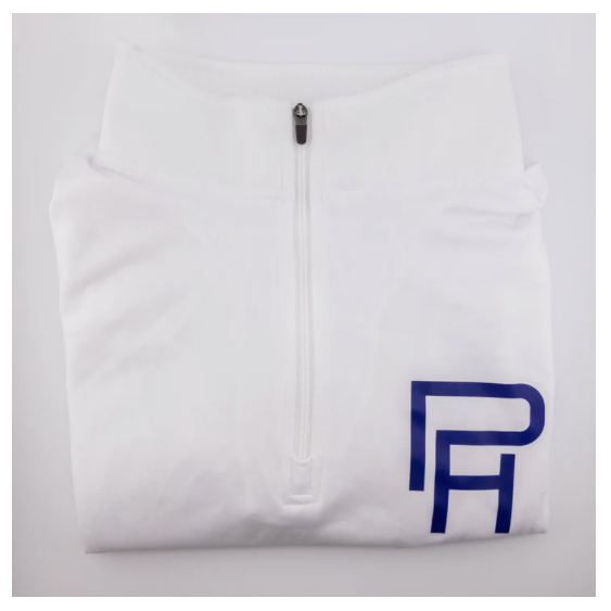 Pin High 1/4 Zip Long-sleeve Lightweight Polo White: $65.00